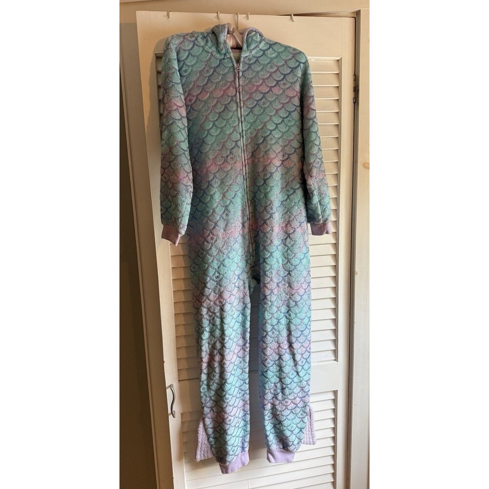 The Children’s Place Girl’s XXL 16 One Piece Pajamas Purple Mermaid Footless Pjs